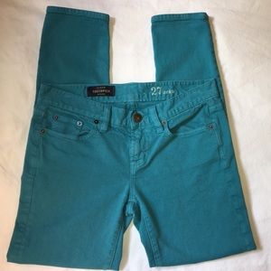 J. Crew Teal Ankle Toothpick Jeans